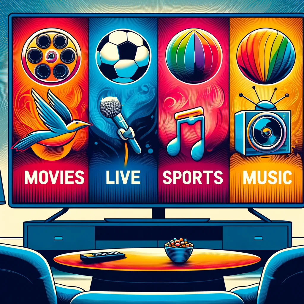 An-illustration-depicting-a-large-colorful-TV-screen-showcasing-four-distinct-channel-logos_-one-for-movies-one-for-live-sports-one-for-music-conce.webp