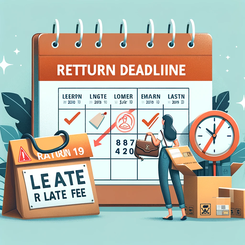 An-illustration-showing-the-return-deadlines-for-renting-brand-bags.-It-includes-a-calendar-with-Return-Deadline-marked-a-warning-sign-for-late-fee.webp