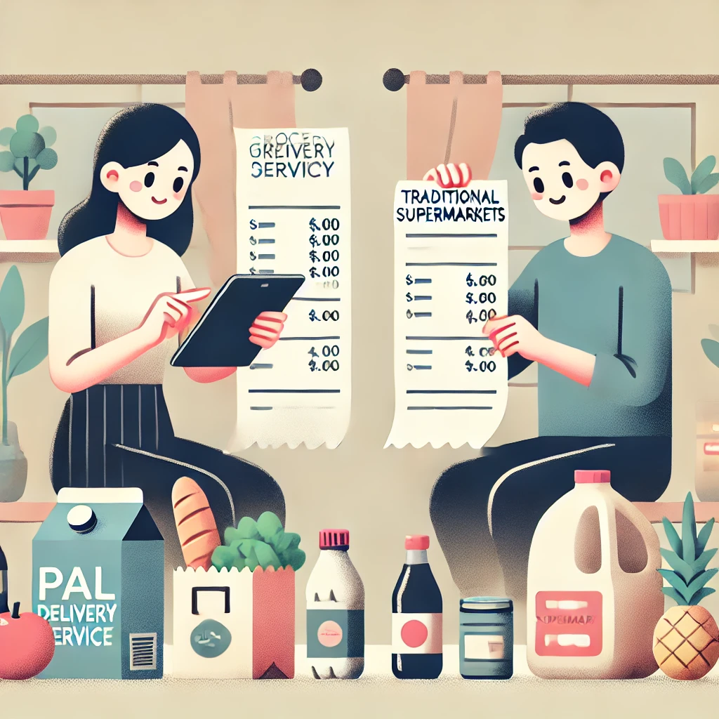A-flat-responsive-design-style-illustration-comparing-the-cost-of-grocery-delivery-services-like-Pal-System-and-traditional-supermarkets-in-Japan.-A-.webp