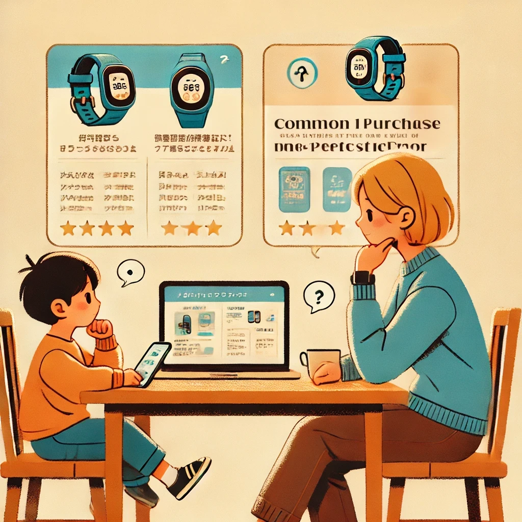 A-warm-friendly-illustration-showing-a-Japanese-parent-and-child-sitting-at-a-table-with-a-laptop-and-a-child-GPS-tracker-browsing-and-discussing-co.webp