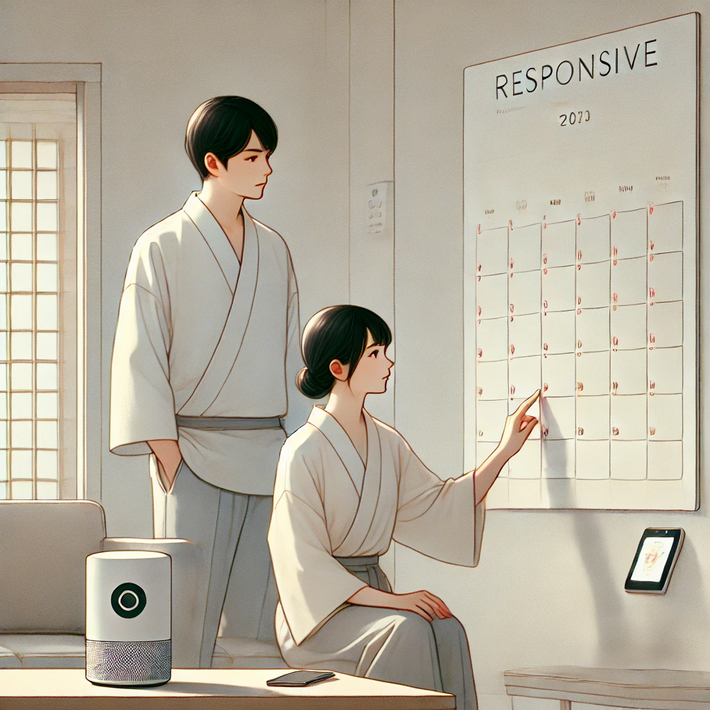 A-responsive-style-digital-illustration-of-a-Japanese-couple-in-a-modern-home-looking-thoughtfully-at-a-wall-calendar.-The-calendar-has-no-text-or-ma.webp